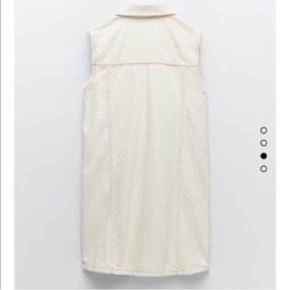 Sleeveless Ecru Denim Button-Up Dress - Picture 3 of 5